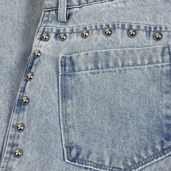 Avec Les Filles Jeans Studded High Rise Wide Leg Size 27 Sabine Wash - Picture 8 of 13